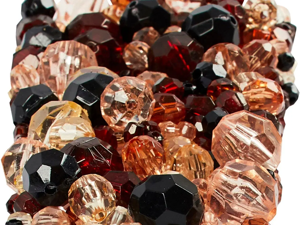 Billede 1 - Facetperler, str. 4-12 mm, hulstr. 1-2,5 mm, ca. 860 stk., gylden, 250 g/ 1 pk.