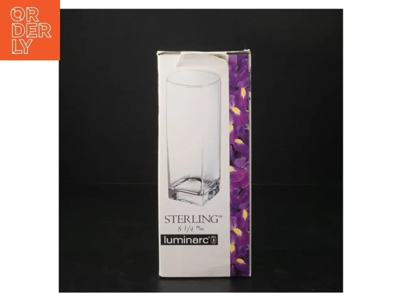 Billede 3 - Glas vase med håndmalet design fra Luminarc (str. H. 21 cm)