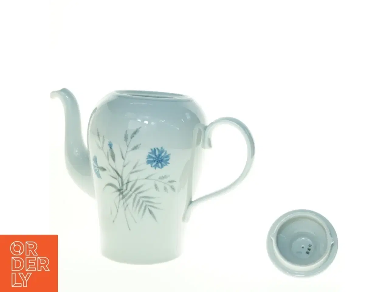 Billede 3 - Porcelænskande med blomstermotiv (str. 20 x 13 cm)