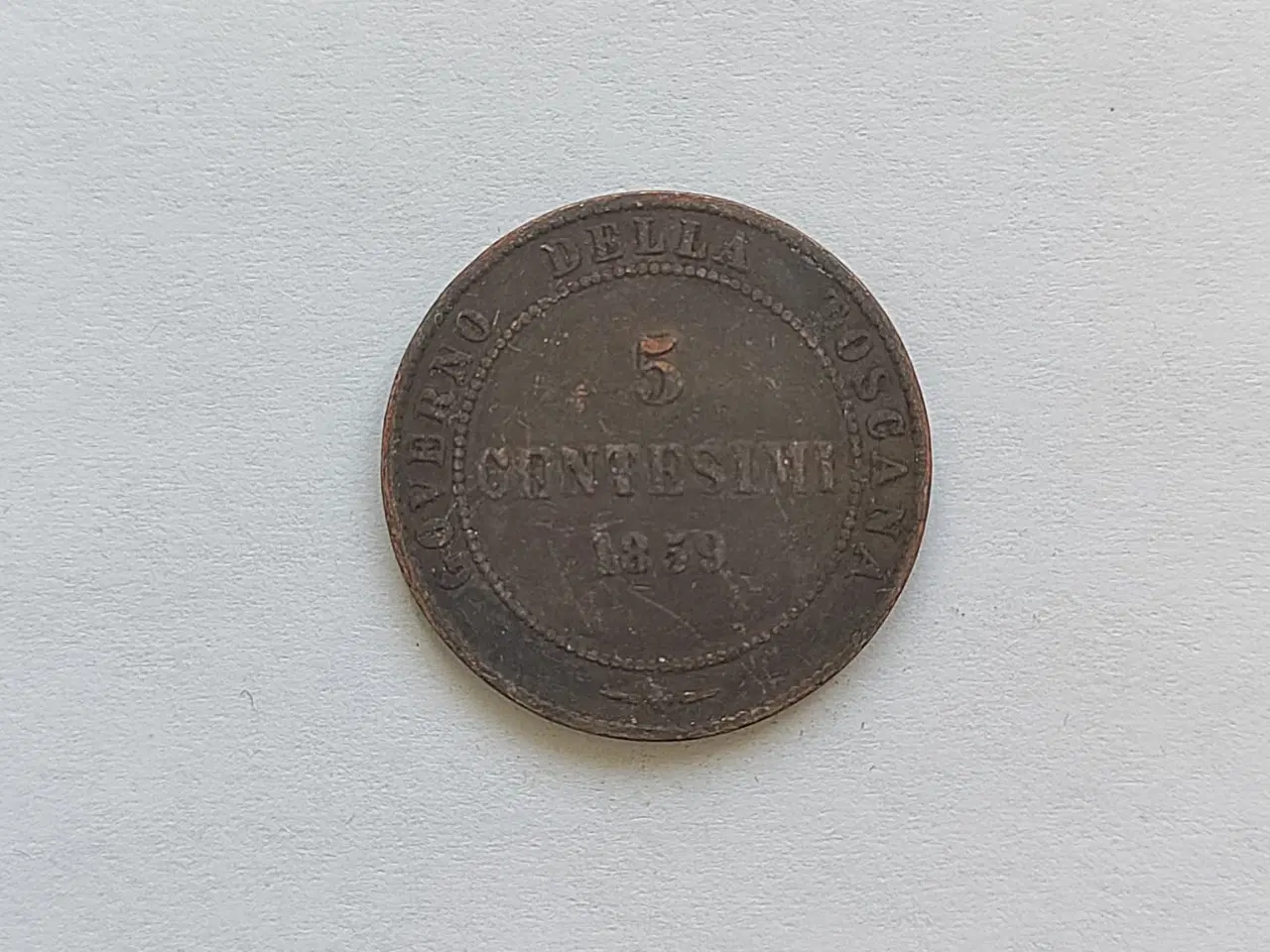 Billede 1 - 5 Centesimi 1859 Toscana