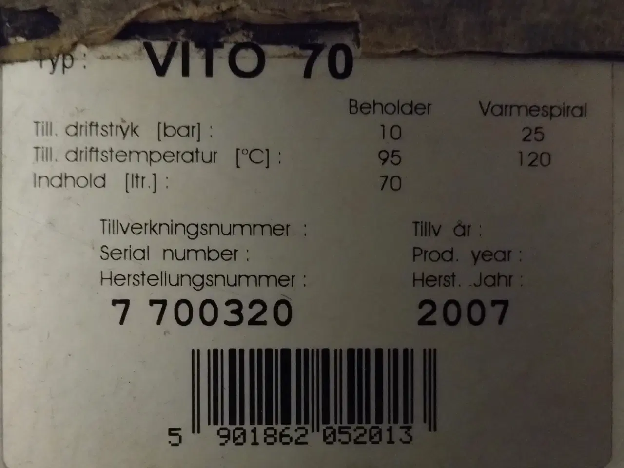 Billede 1 - Velholdt Weiss-man oliefyr