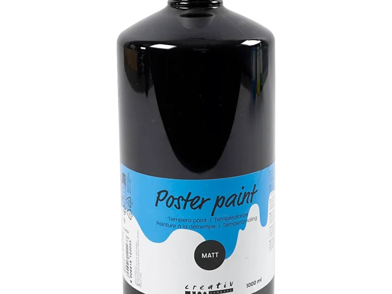 Billede 1 - Mat Temperamaling Sort 1000ml - Kreativ og Miljøvenlig
