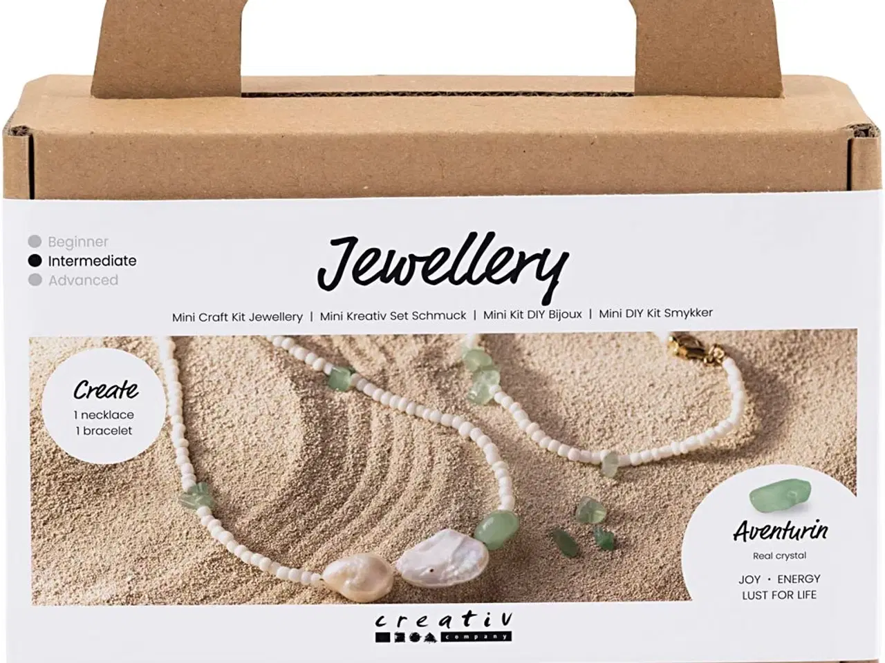 Billede 1 - DIY Smykkesæt med Aventurin - Halskæde & Armbånd