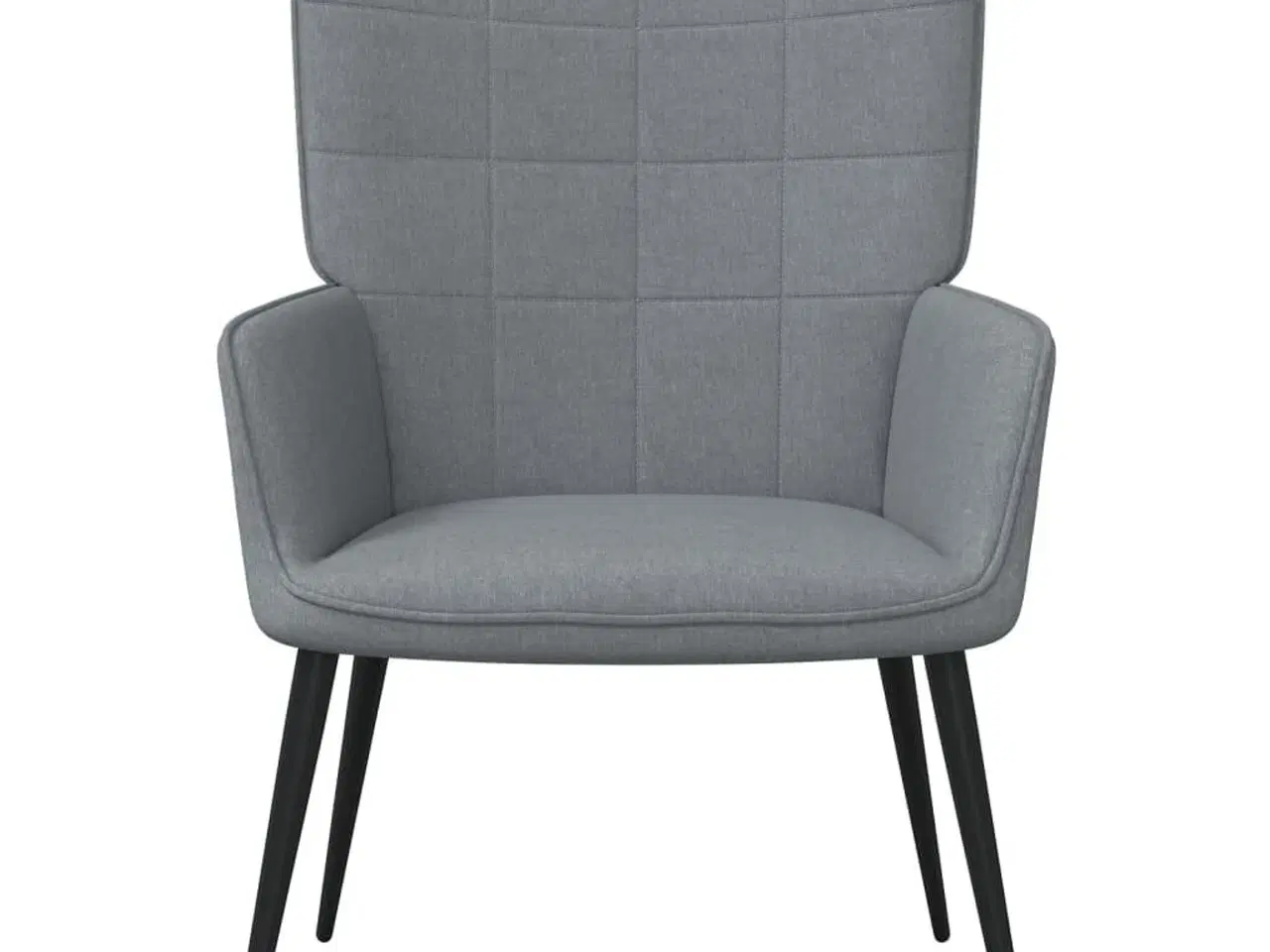 Billede 3 - Lænestol med skammel stof lysegrå