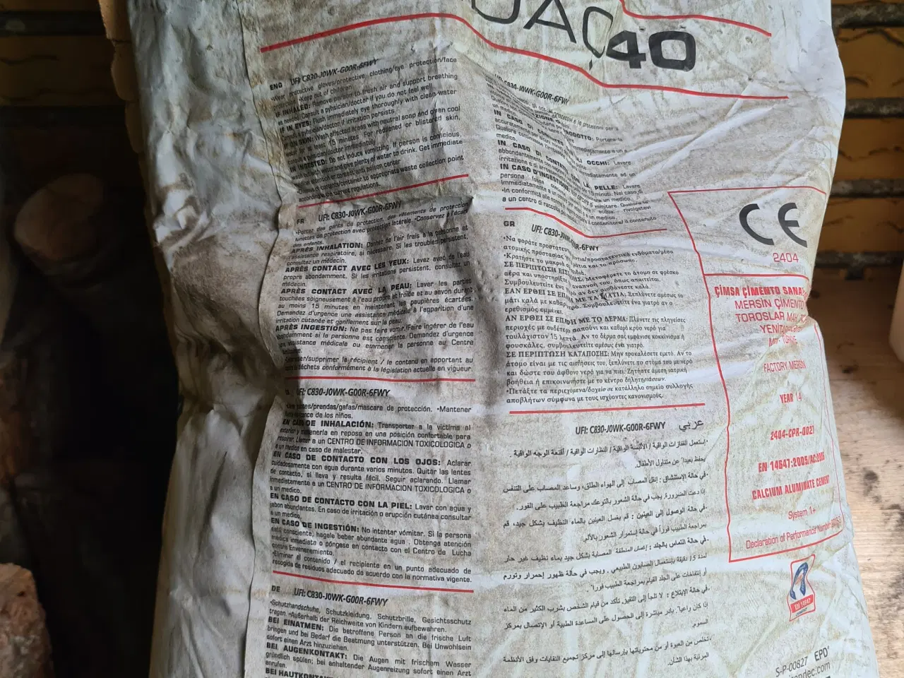Billede 2 - Ildfast cement, 14 kg rest fra pizzaovnsprojekt