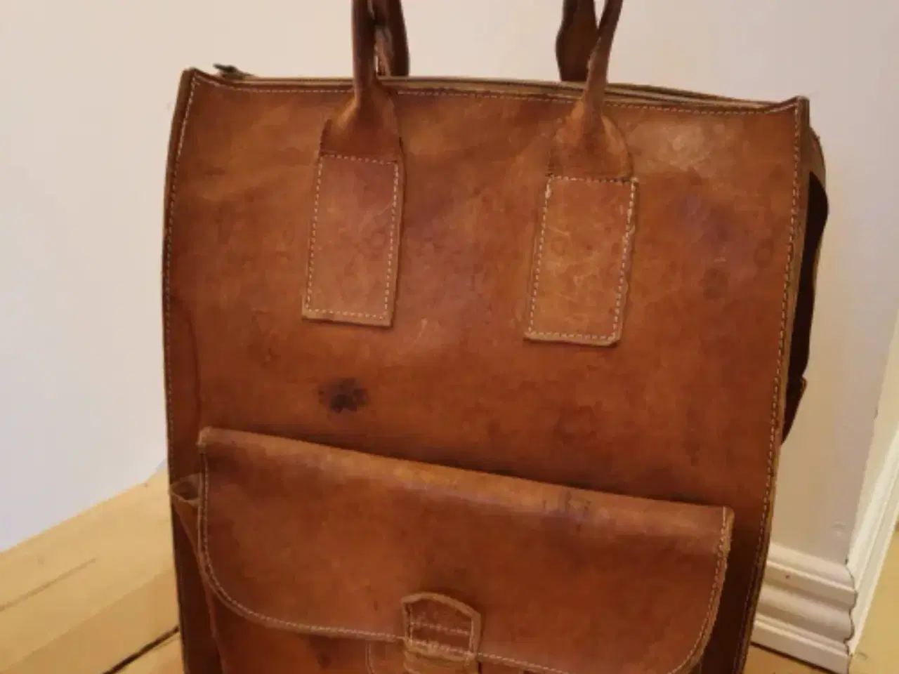 Billede 1 - Vintage shopper i kernelæder 