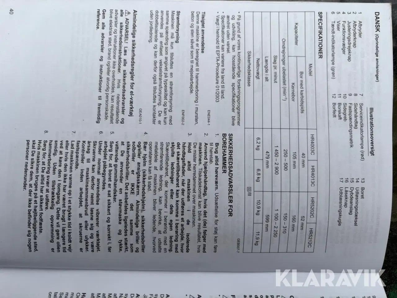 Billede 11 - Borehammer Makita HR4013C AVT med støvudskiller sæt
