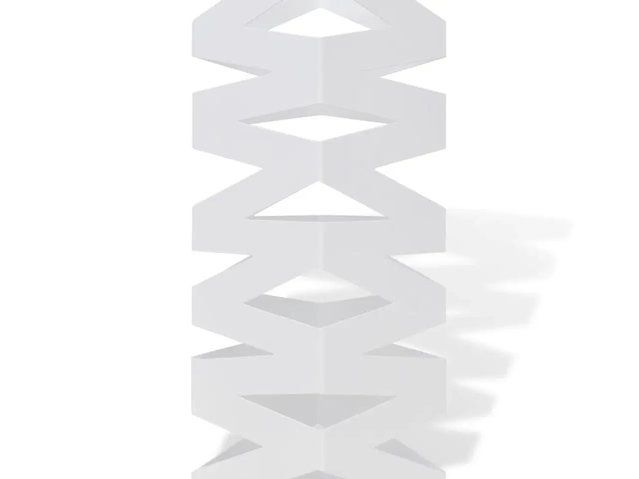 Billede 2 - Hvid kvadratisk holder til paraplyer og stokke, stål, 48,5 cm