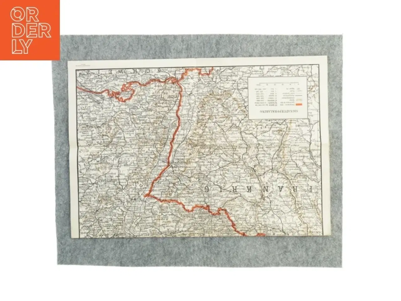 Billede 2 - Vintage kort over Vestfronten / Tyskland (str. 46 x 32 cm)