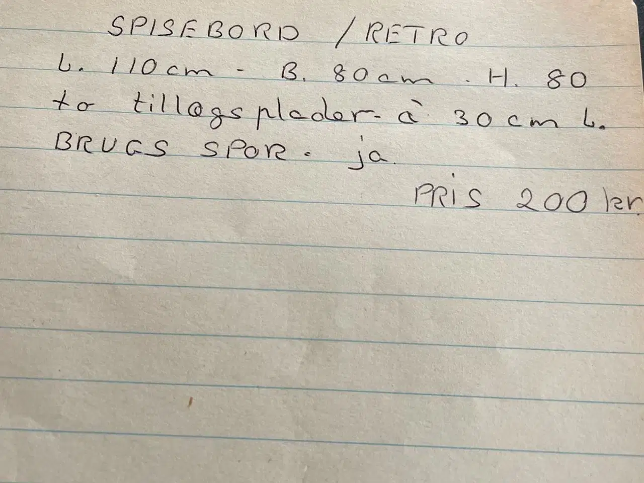 Billede 2 - Ældre Spisebord