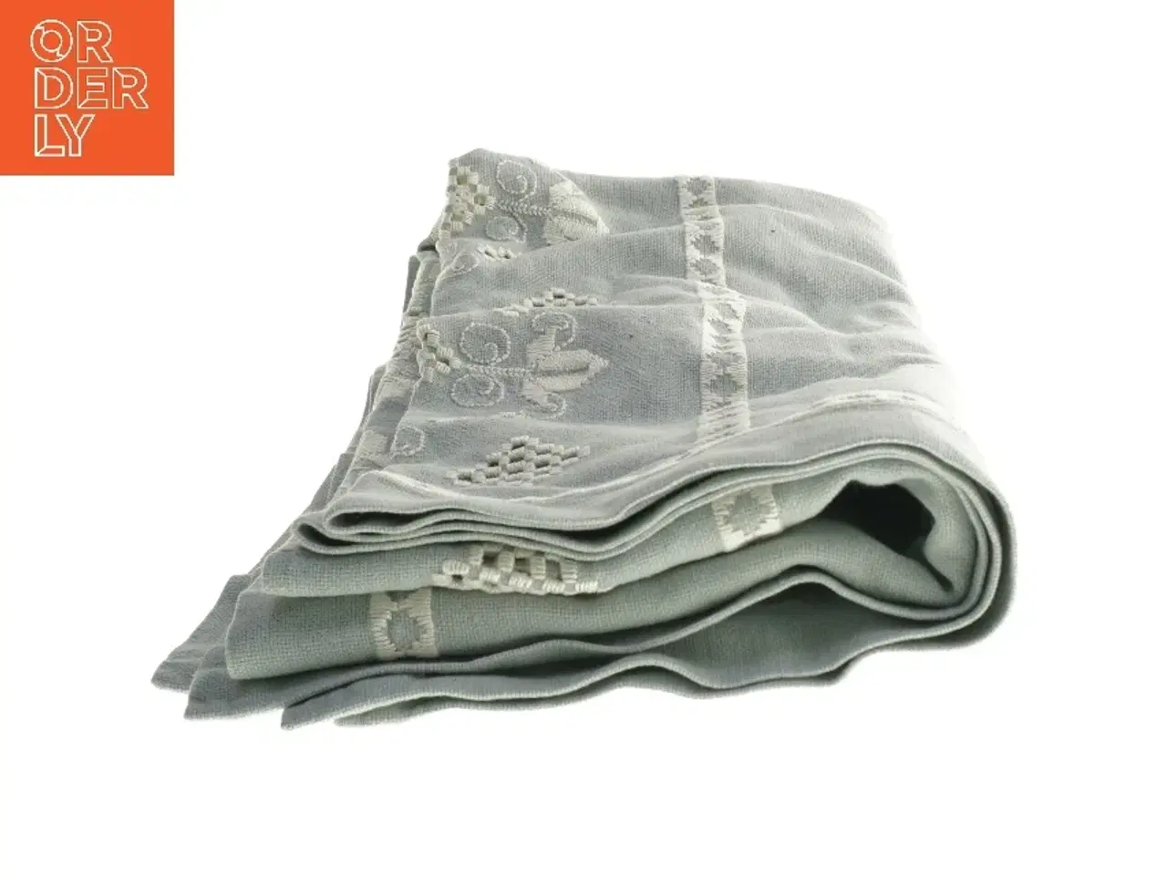 Billede 2 - Antik håndbroderet dug (str. 320x79 cm)