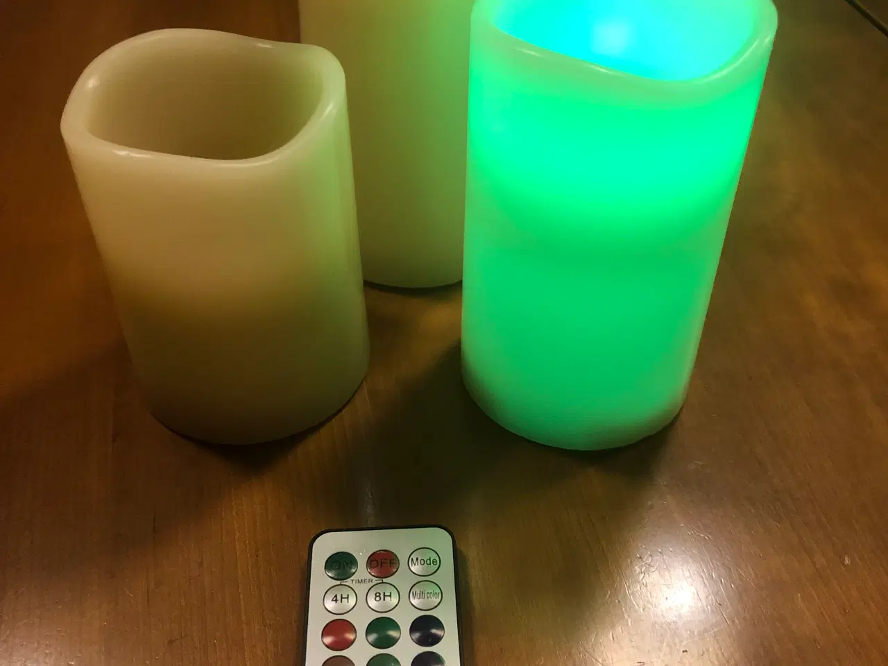 Billede 2 - LED stearinlys/bloklys, multifarvet,fjernbetjening