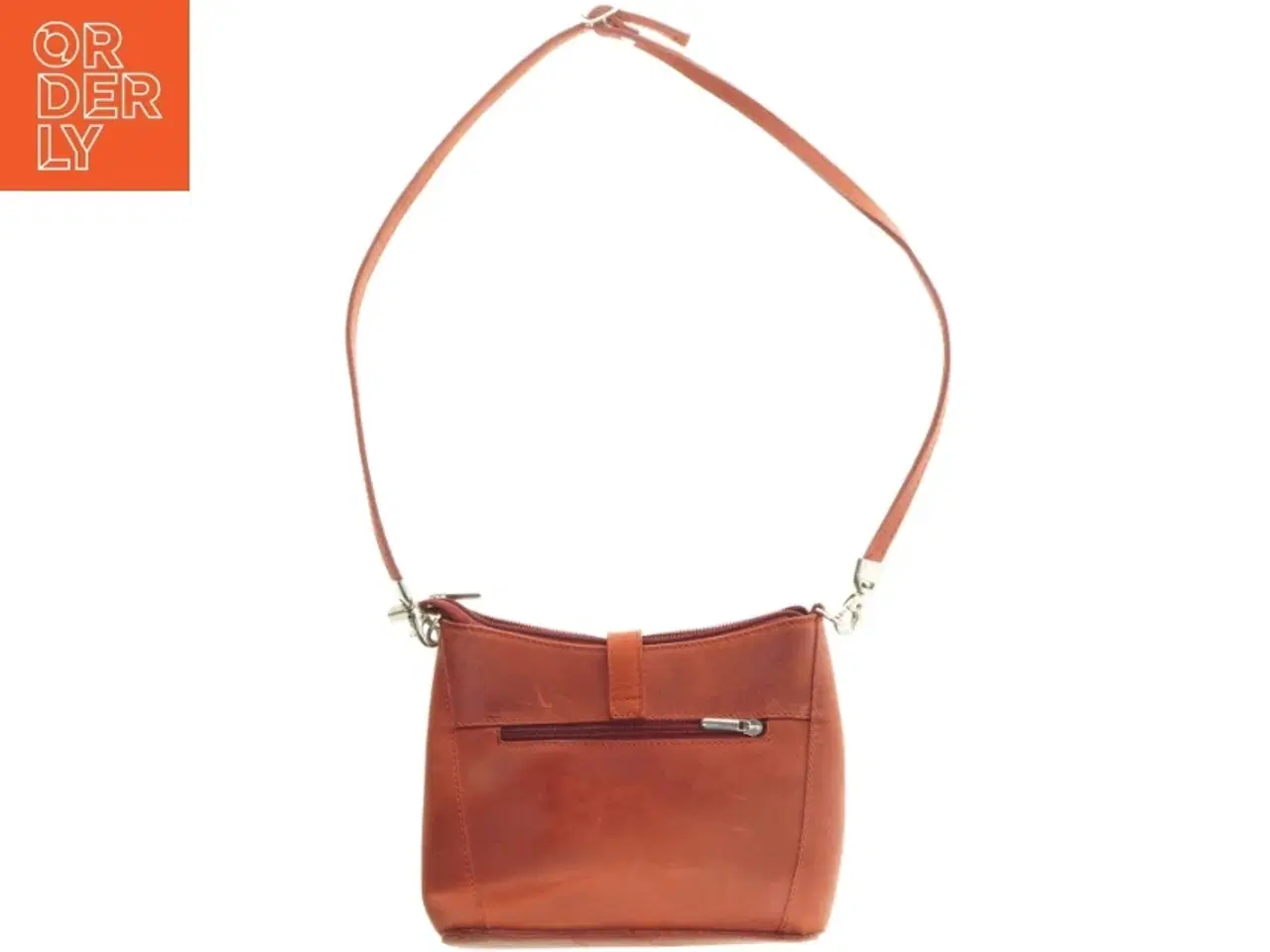 Billede 2 - Rød læder skuldertaske fra Rudi & Harald Nielsen (str. 23,5x17 cm)