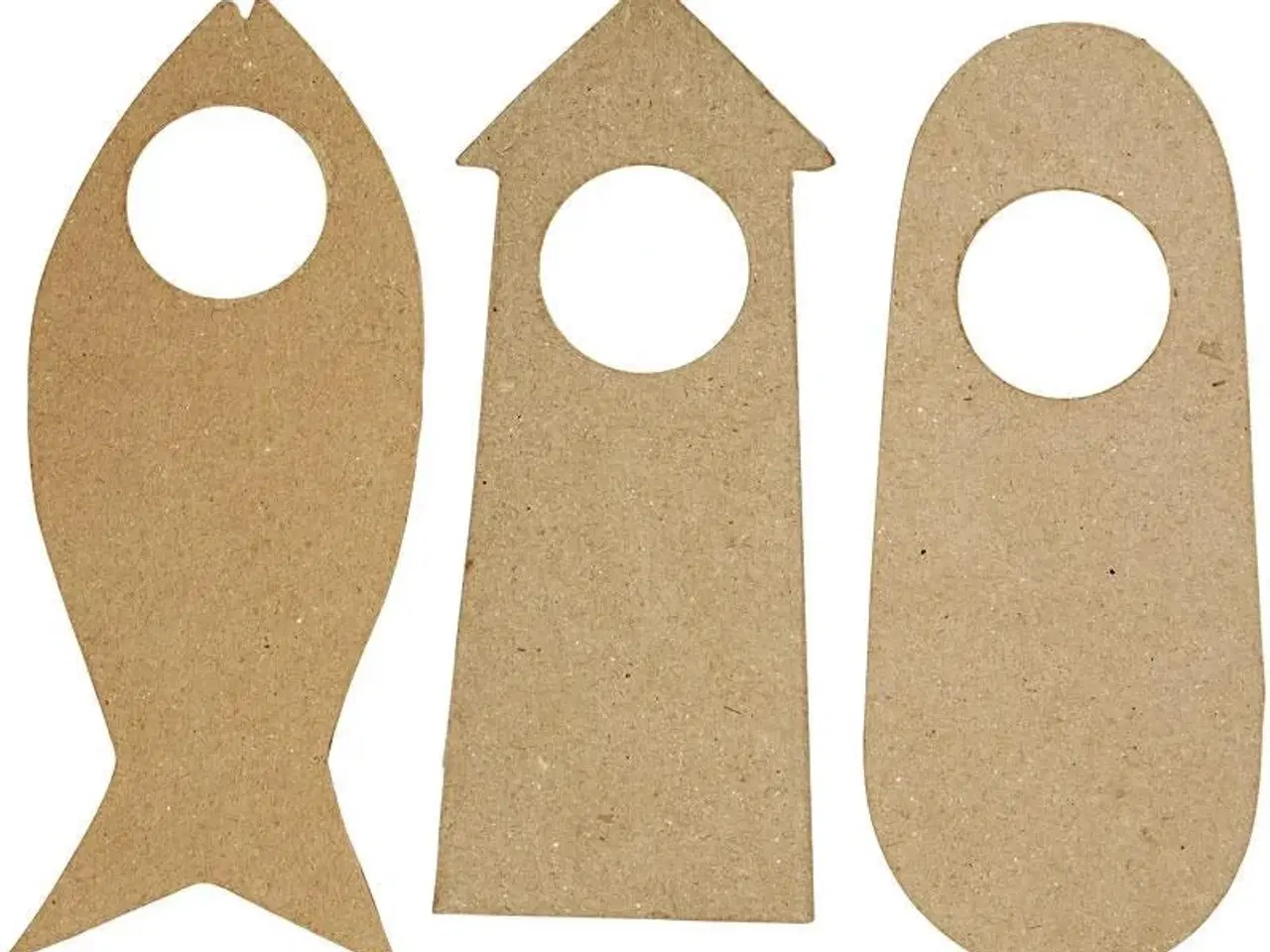 Billede 1 - Dekorative dørskilte i papmaché - 6 stk. 10x25 cm