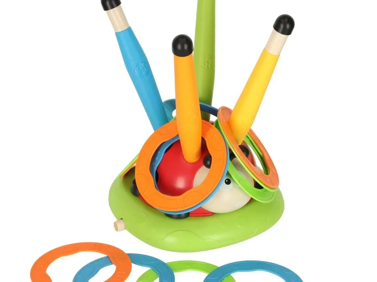 Billede 3 - Udendørs legetøj 3-i-1 – mariehøne springespil, ringspil og raket-affyrer til børn