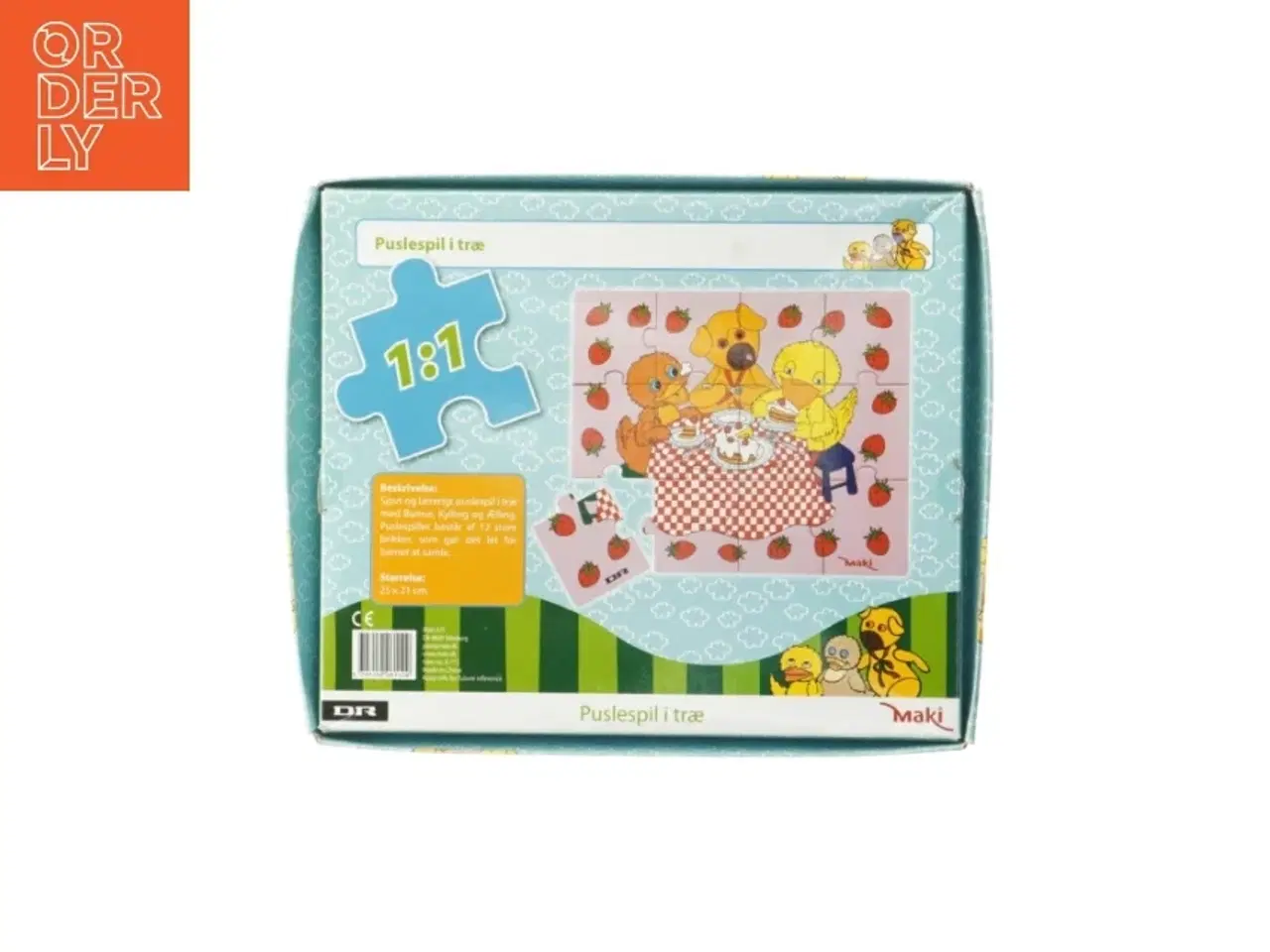 Billede 3 - Bamse og Kylling puslespil i træ fra DR (str. 25x21 cm)