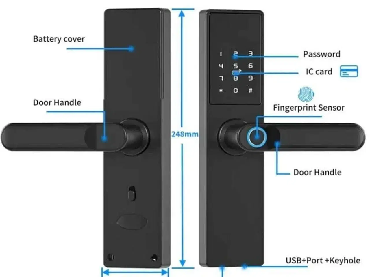 Billede 5 - 2 stk. Smart Lock Entrivo HR05 Rosegold