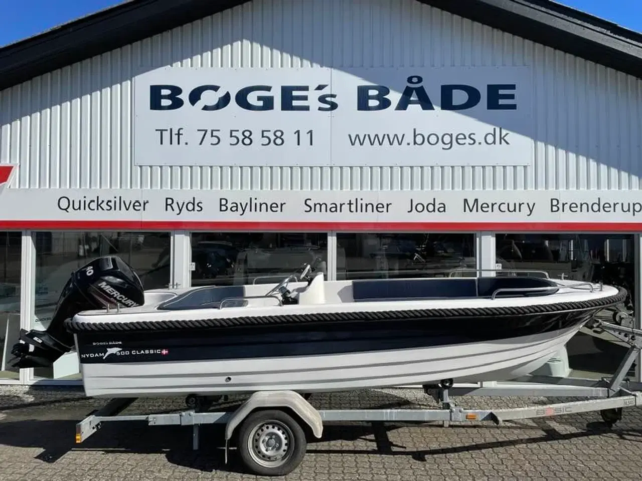 Billede 1 - 500 Classic med 40 hk Mercury-EFI 4 takt og Brenderup trailer - Anvisningssalg