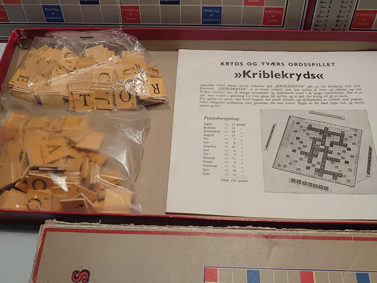 Billede 2 - Kriblekryds.Mønsterbeskyttet BBspil.Ca.1950+ekstra