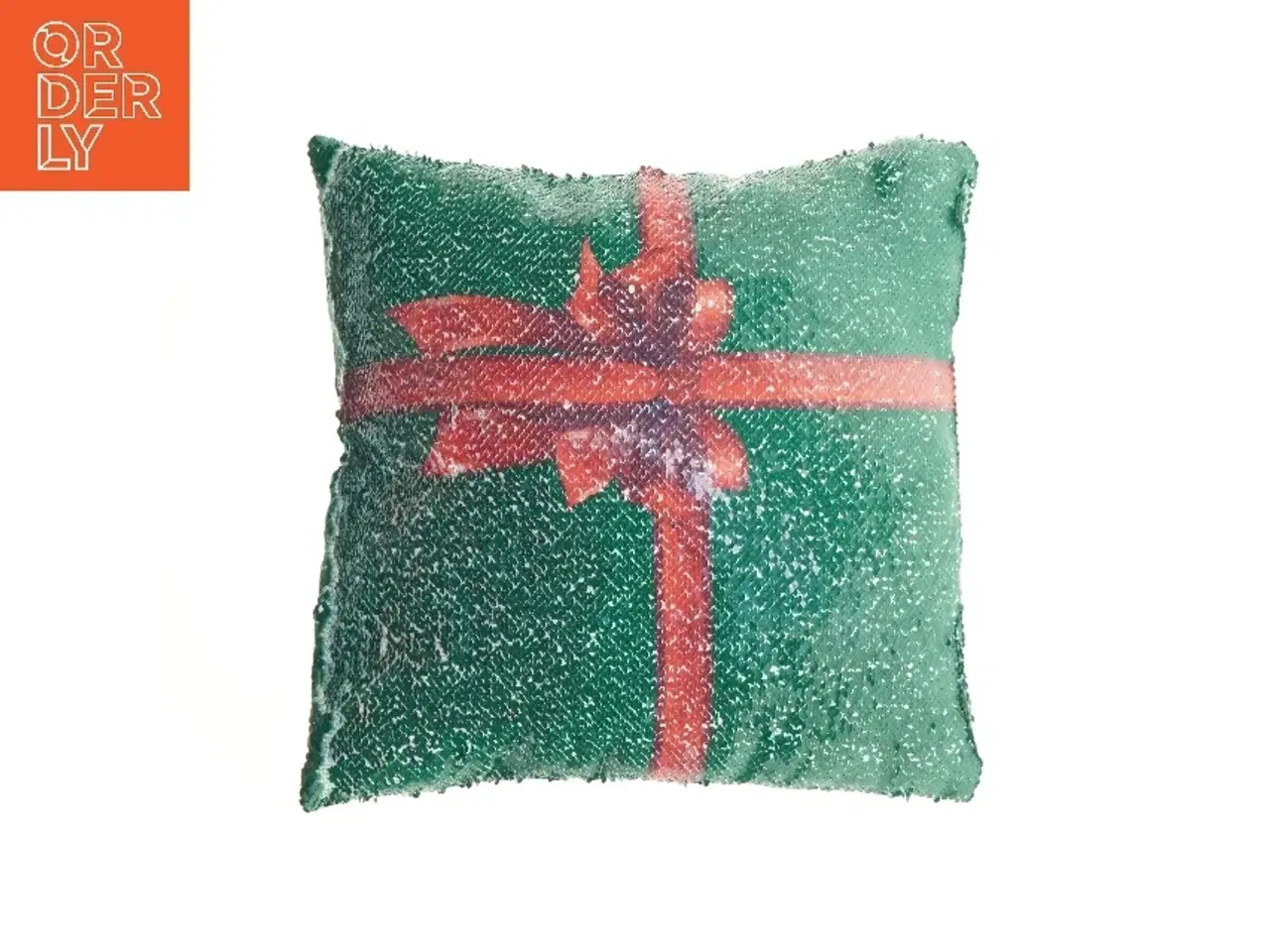 Billede 2 - Julepude med vendbar palietdesign (str. 38 x 38 cm)