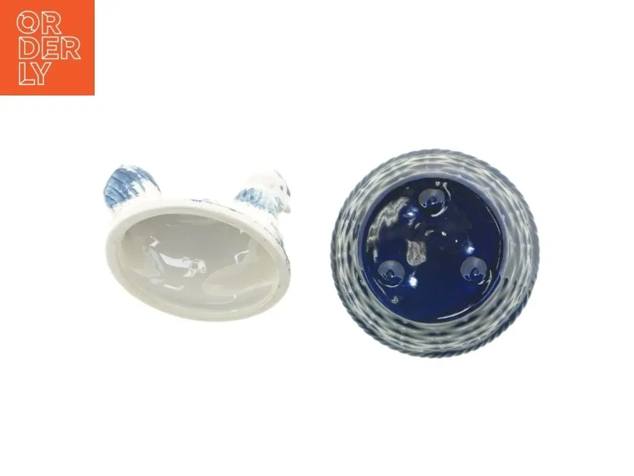 Billede 9 - Dekorativ porcelæns høne krukke med låg (str. 12 x 12 cm)