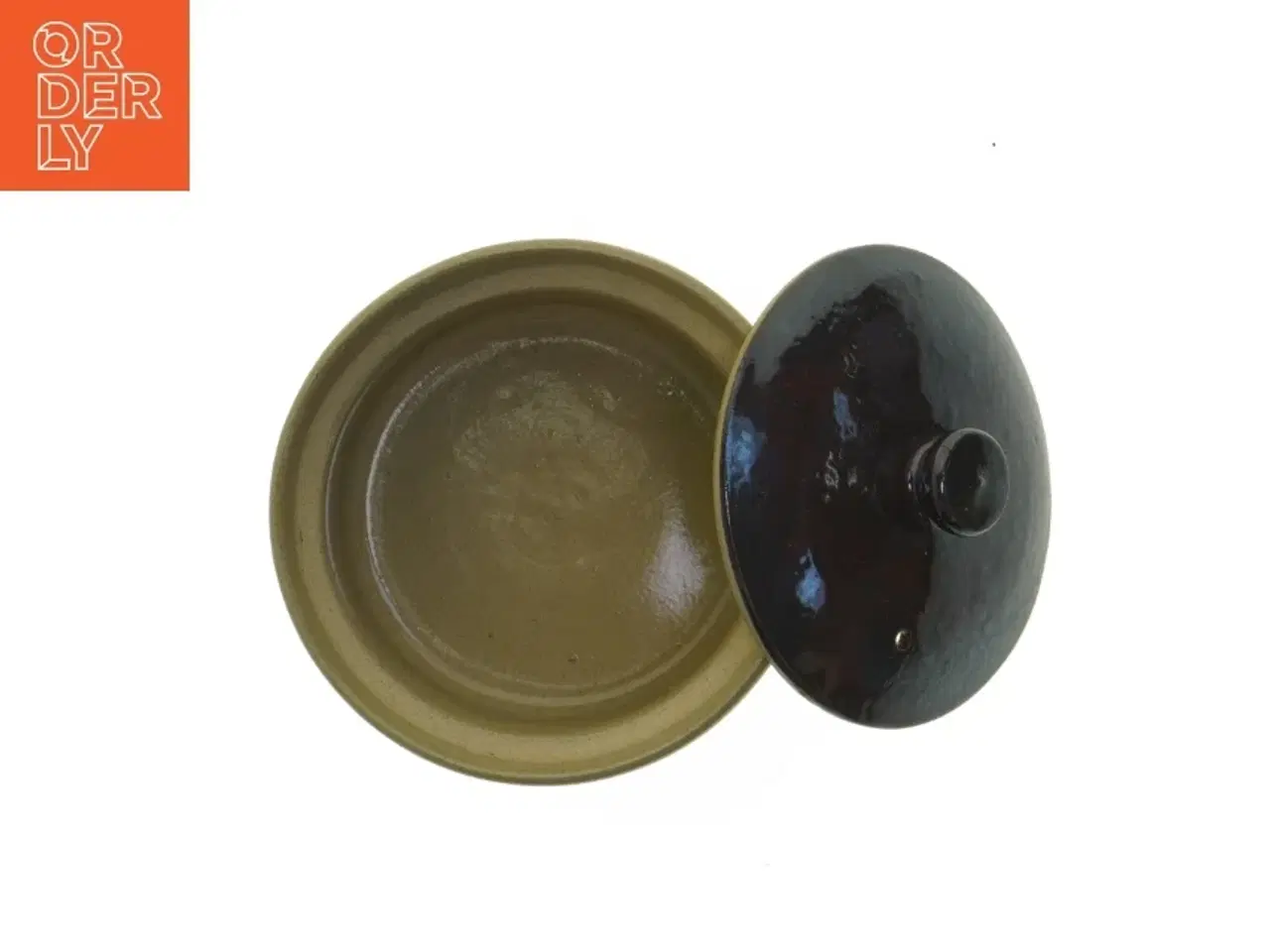 Billede 3 - Keramik sildeskål med låg (str. Ø 14,5 cm)