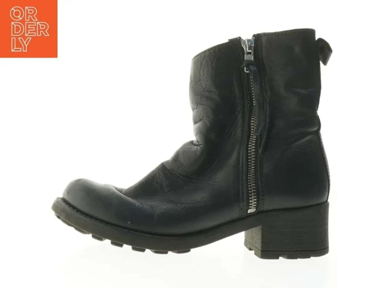 Billede 1 - Sorte ankelstøvler med lynlås (str. 36 )