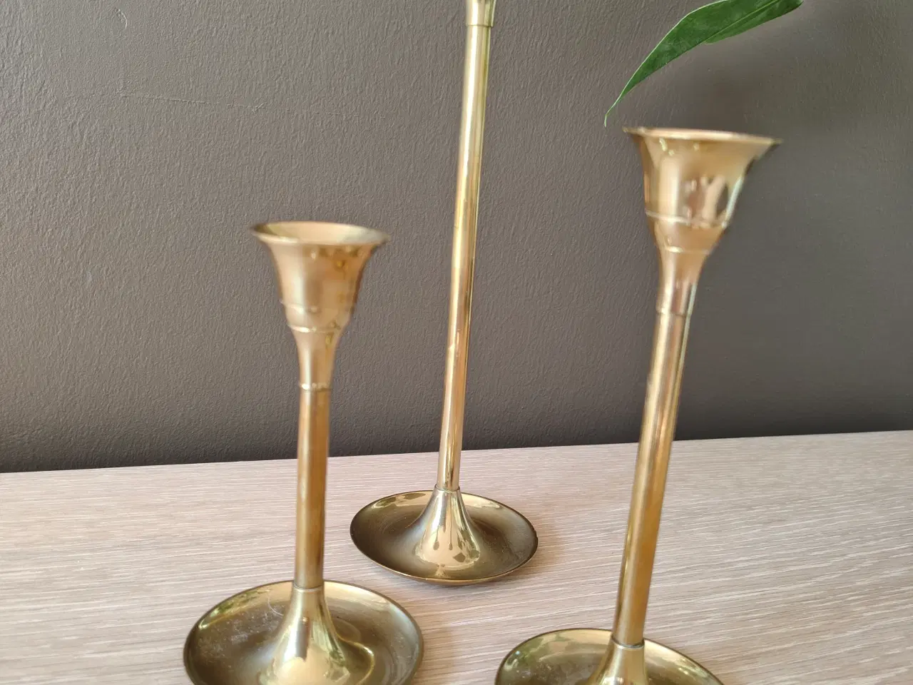 Billede 2 - 3 flotte messing lysestager