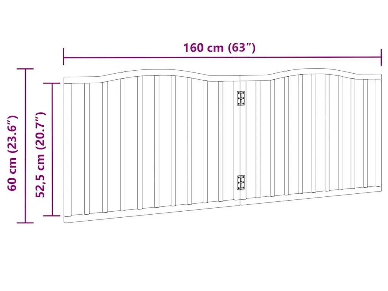 Billede 9 - Hundelåge 2 paneler 160 cm foldbar poppeltræ hvid