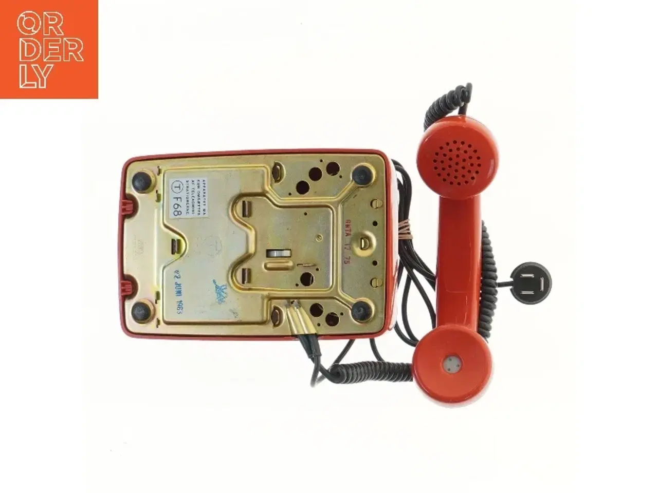 Billede 4 - Rød drejeskive telefon (str. 21x14 cm)