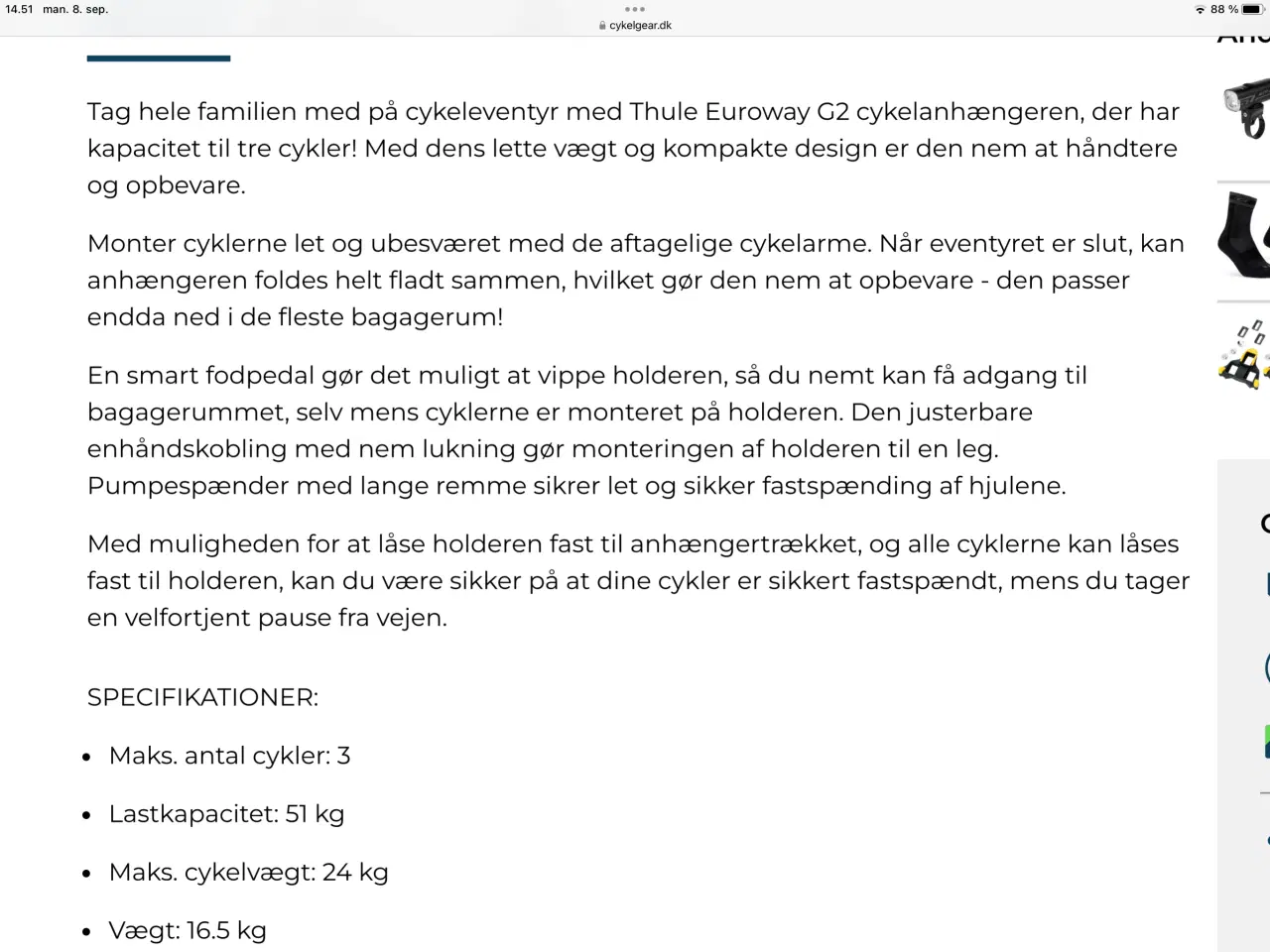 Billede 3 - Thule cykelholder til 3 cykler 