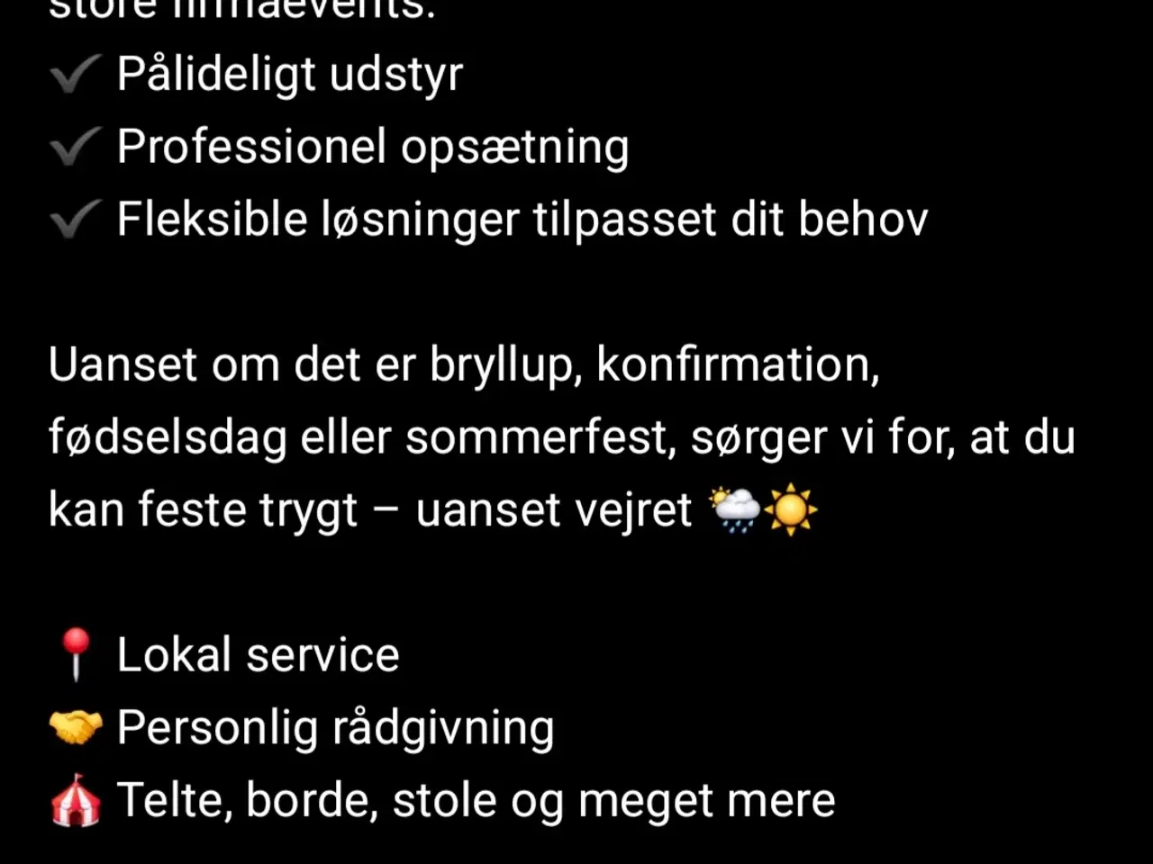 Billede 1 - Festtelt udlejning 