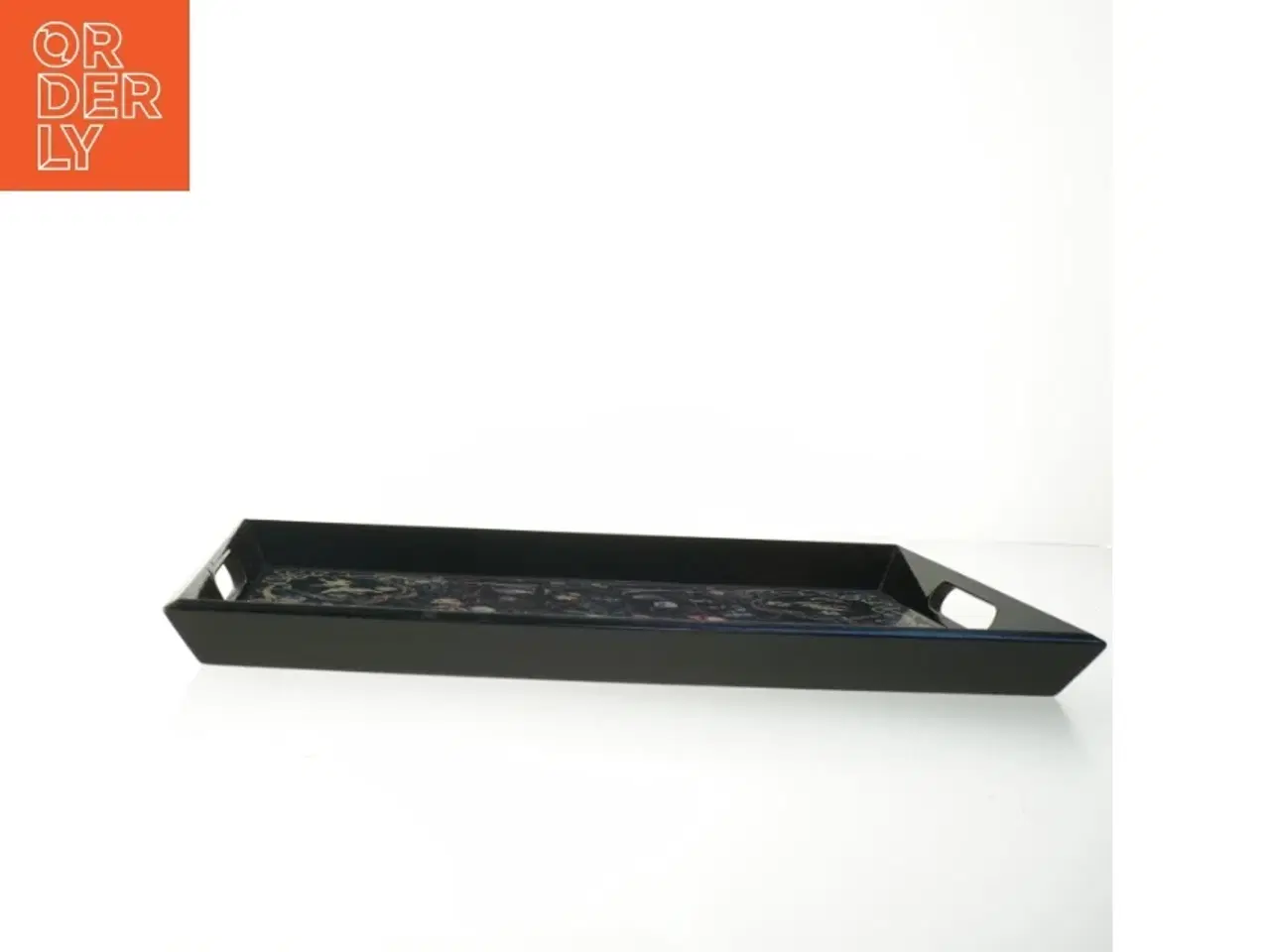 Billede 3 - Serveringsbakke med blomsterdesign (str. 42,5x27,5 cm)