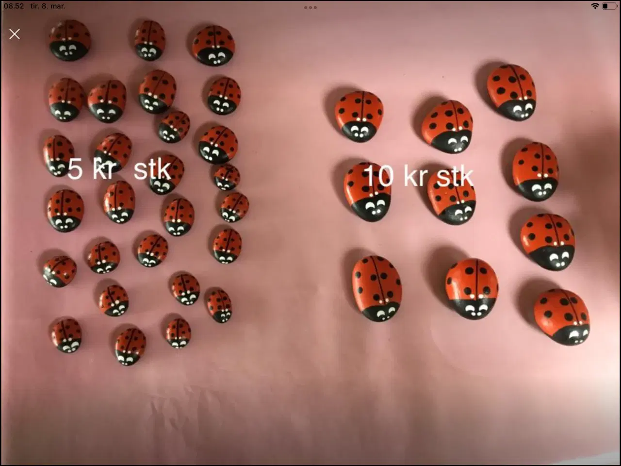 Billede 3 - Stenkunst Mariehøns og pingviner