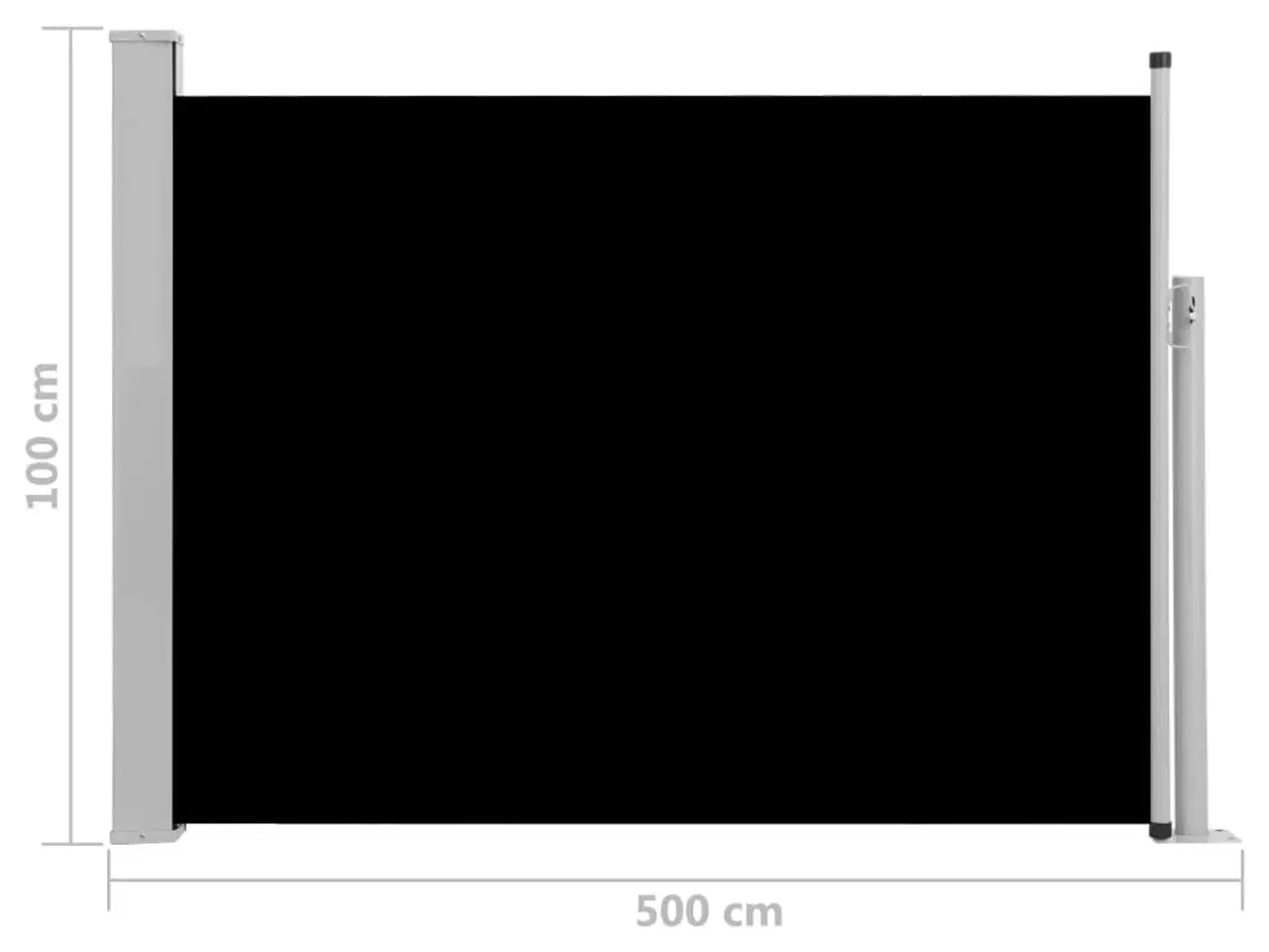 Billede 8 - Sammenrullelig sidemarkise til terrassen 100 x 500 cm sort