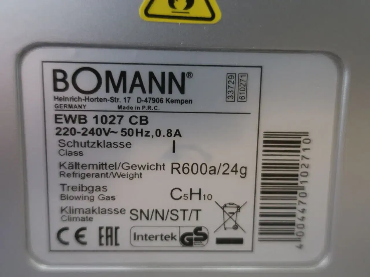 Billede 3 - Isterningemaskine BOMANN EWB 1027 CB