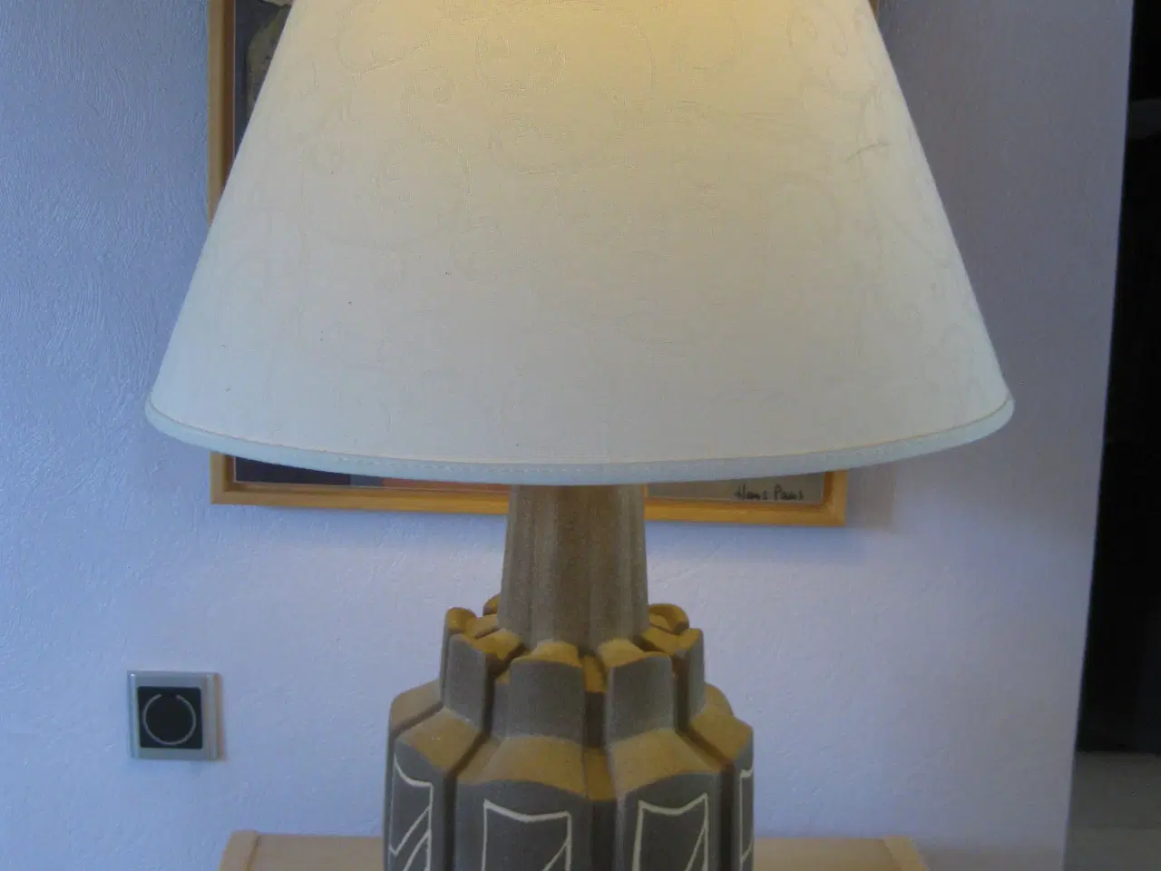Billede 1 - Fantastisk flot bordlampe mrk. Okela Stoneware ;-)