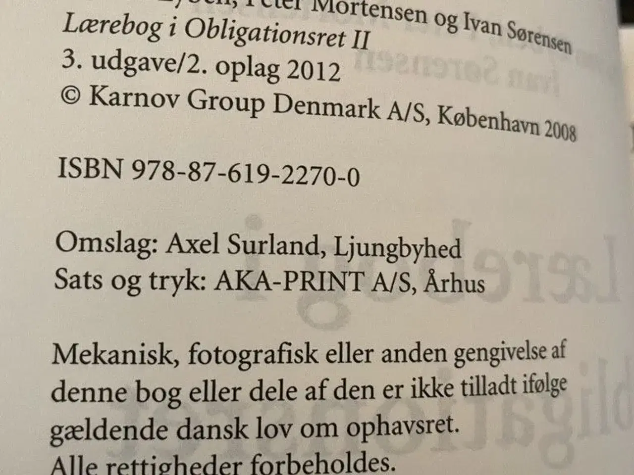 Billede 5 - Lærebøger i obligationsret I & II på SDU mf.