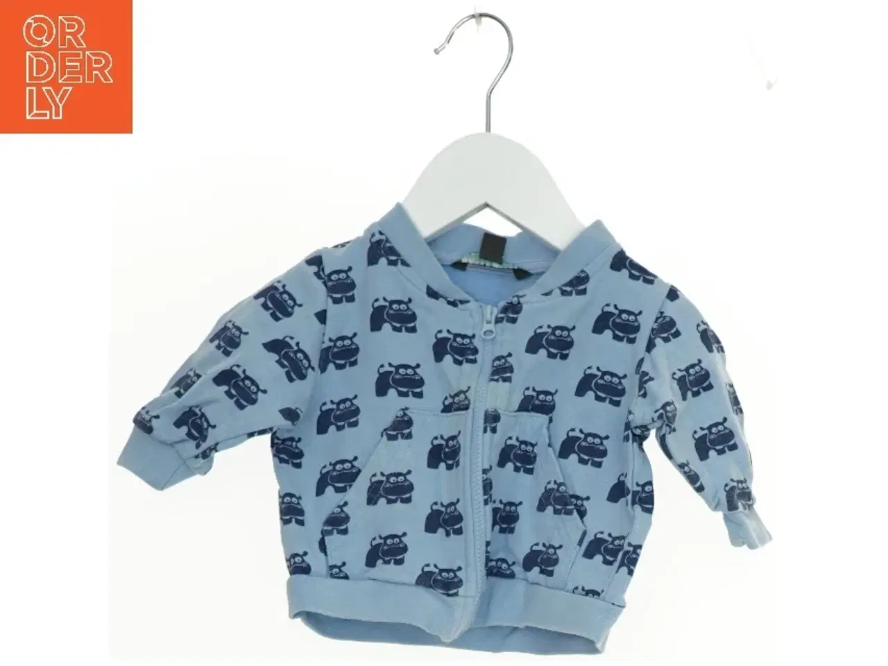 Billede 1 - Blå babyjakke med monsterprint fra Mads & Mette (str. 62)