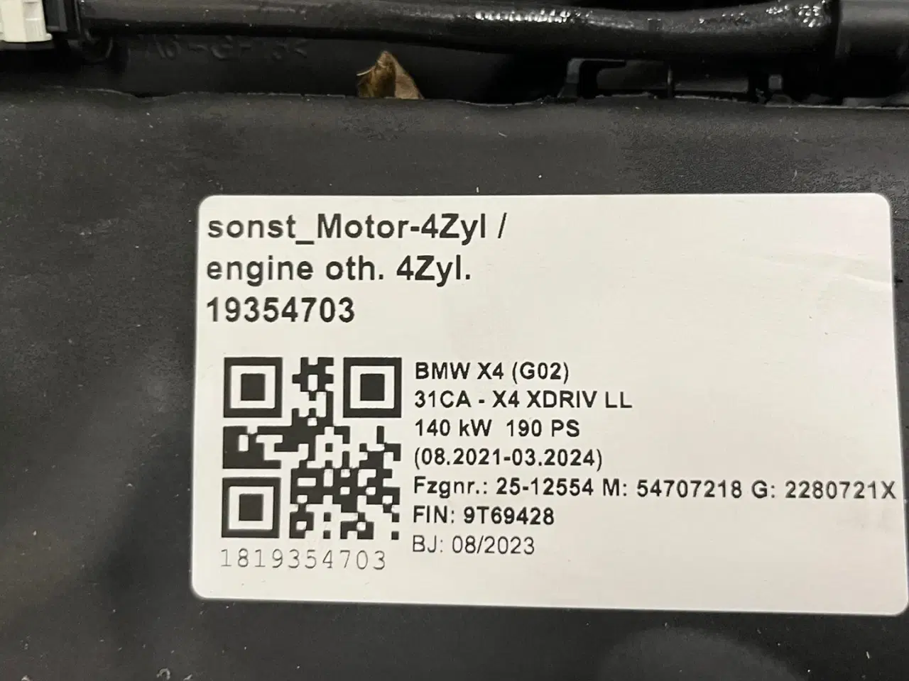 Billede 2 - BMW Motor B47D20B ny komplet motor