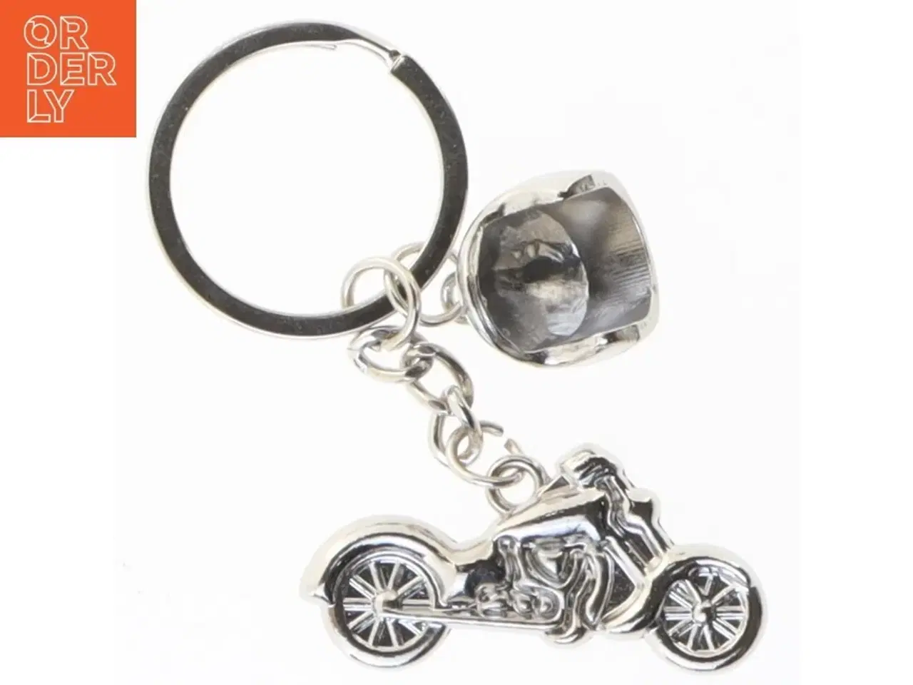 Billede 1 - Motorcykel-nøglering med hjelm (str. 4,5 x 2 cm. og. 2 x 2 cm)