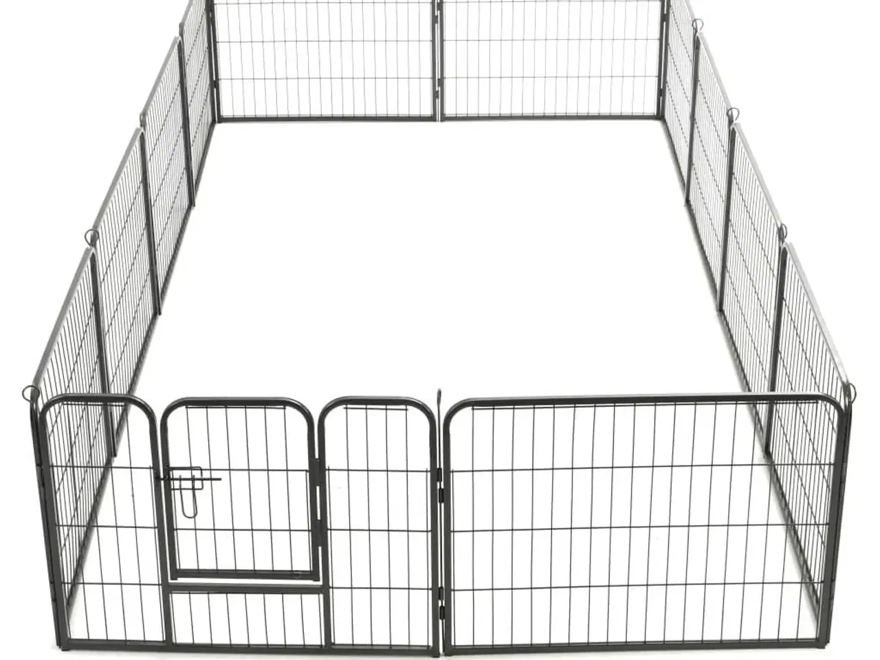 Billede 7 - Løbegård til hunde 12 paneler sort 80 x 60 stål