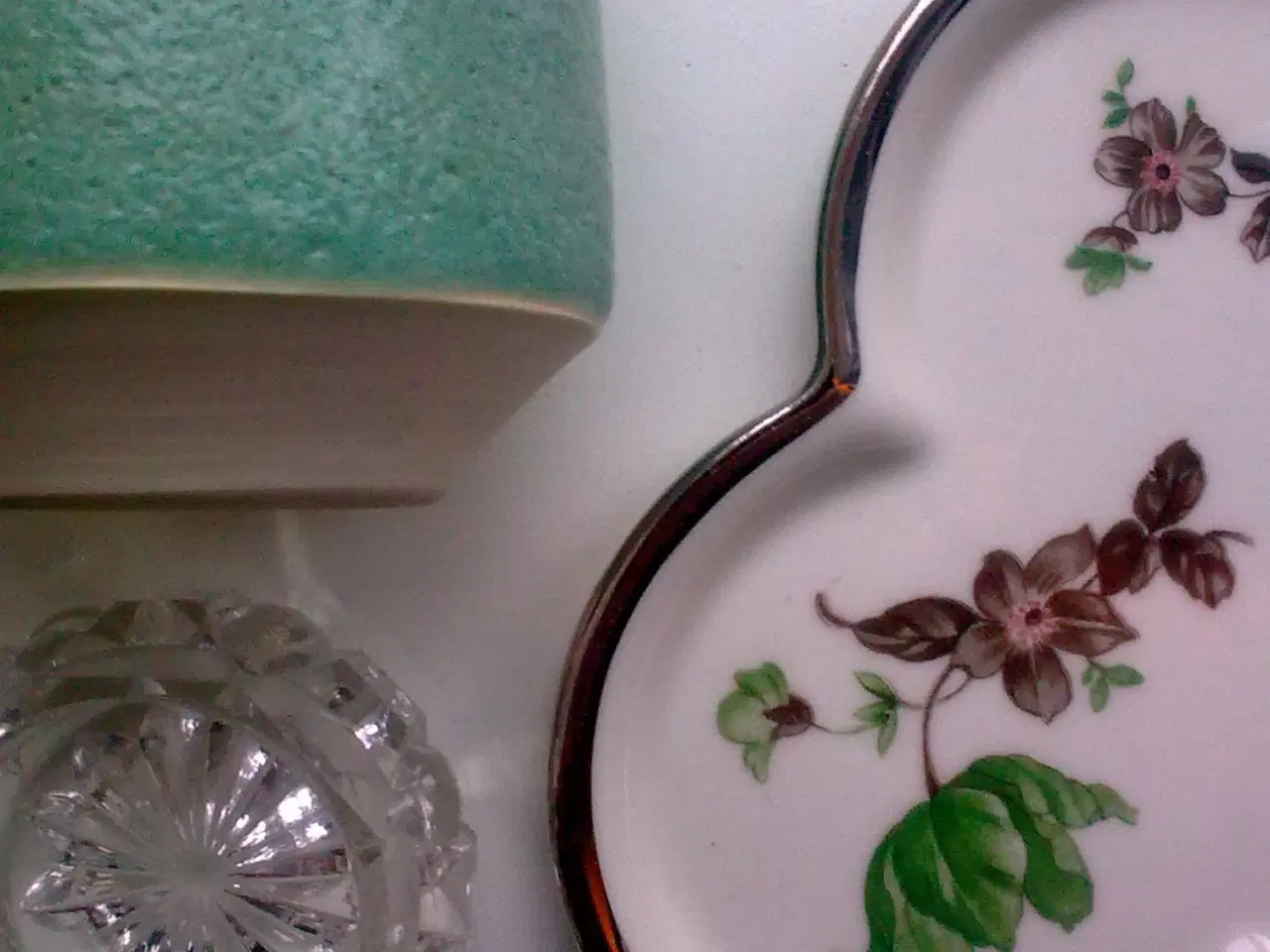 Billede 18 - Platin kant på gl. dansk mini bakke fad