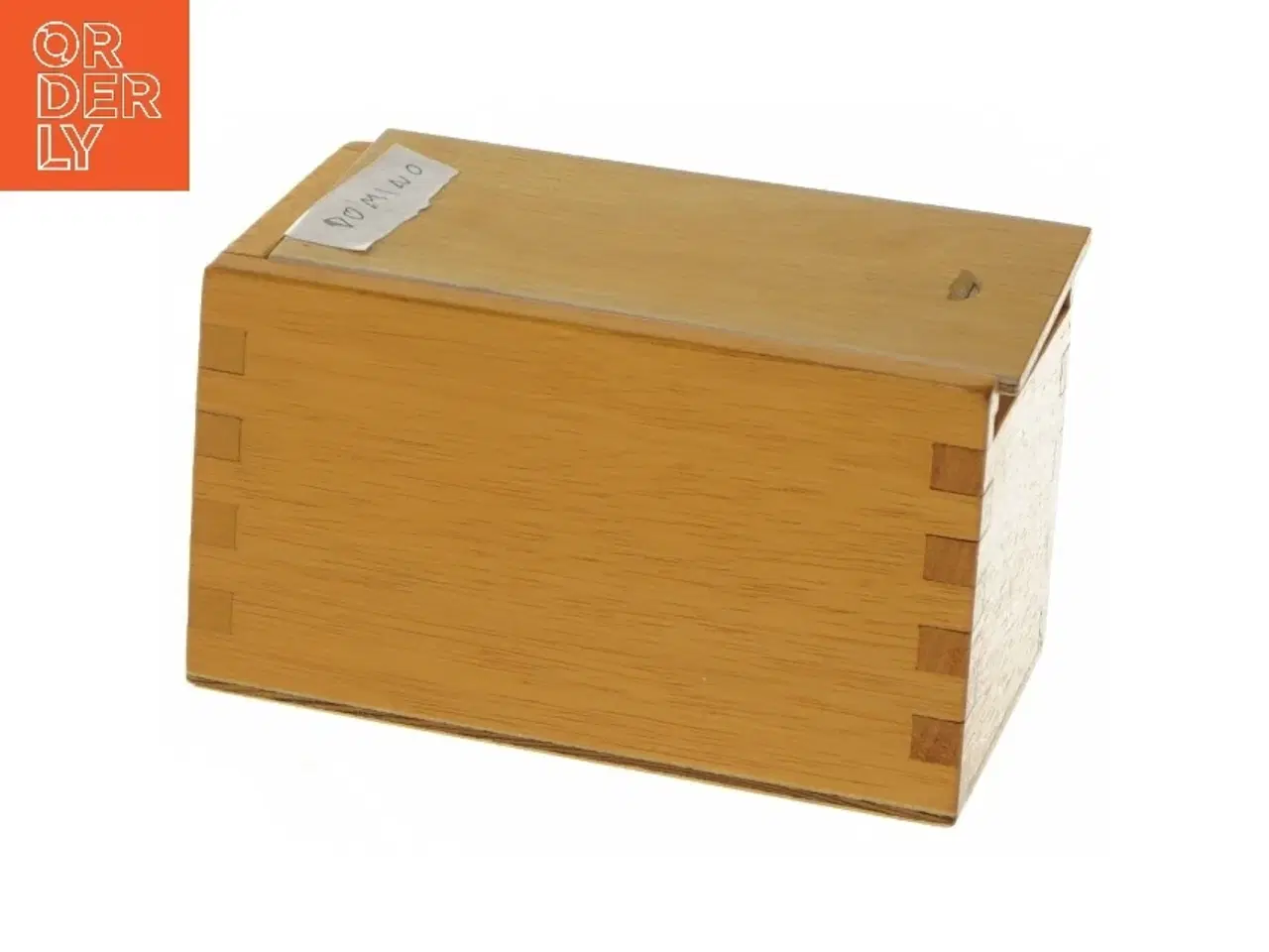 Billede 4 - Trækasse med dominobrikker fra Krea (str. 14x8x8 cm)