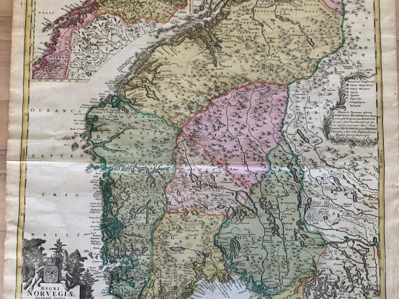 Billede 1 - 1700-tals kort over Norge