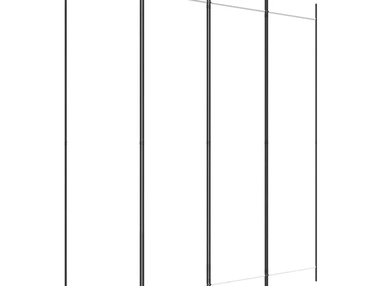 Billede 2 - 4-panels rumdeler 200x200 cm stof hvid