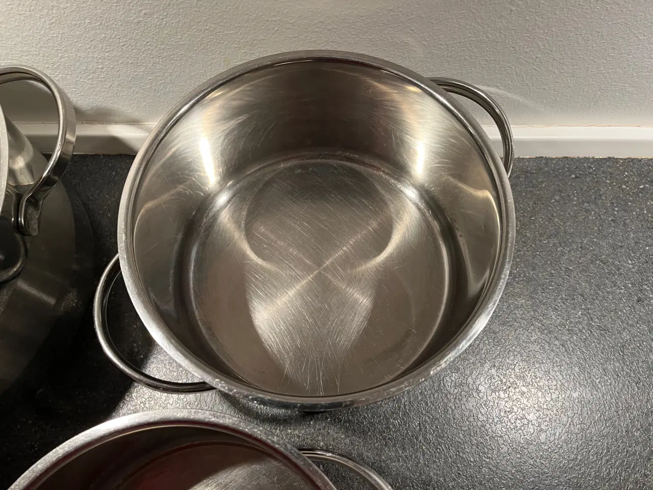 Billede 5 - Grydesæt mrk. Køkkenchef 3 gryder+1 låg 