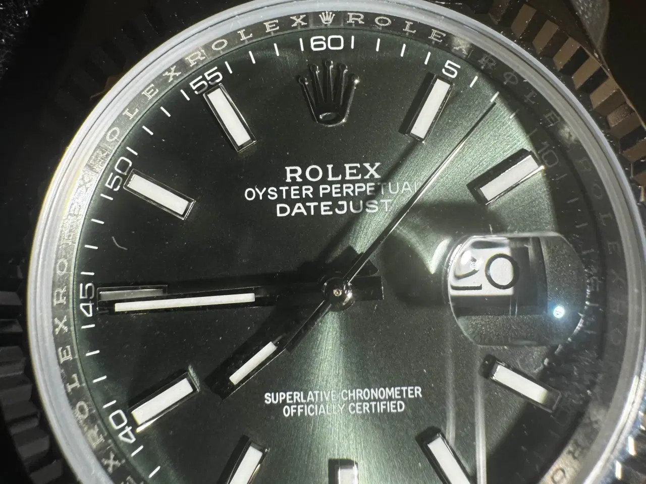 Billede 3 - Sølv ur med grøn urskive