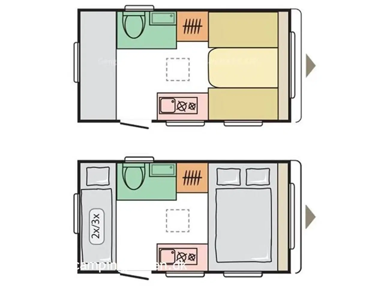 Billede 2 - 2023 - Adria Aviva 360 DK   Perfekt til familien med en elbil, 4 sovepladser og lav totalvægt