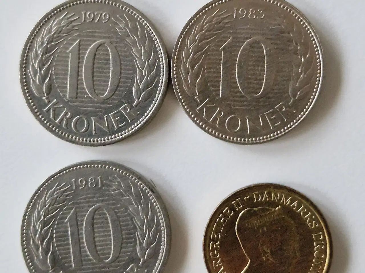 Billede 1 - 4 ti-kroner 1979, 1981, 1983, 2011